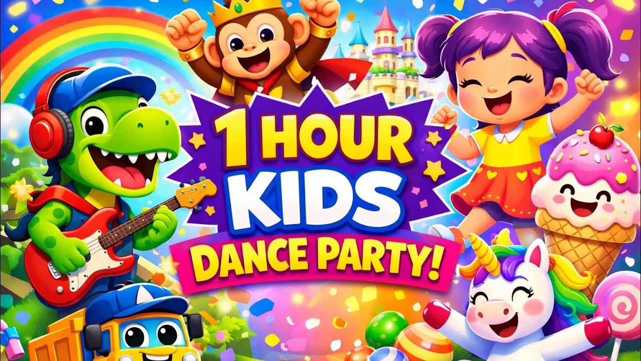 1 Hour Non-Stop Kids Dance Party 🎉 Little Art Tunes