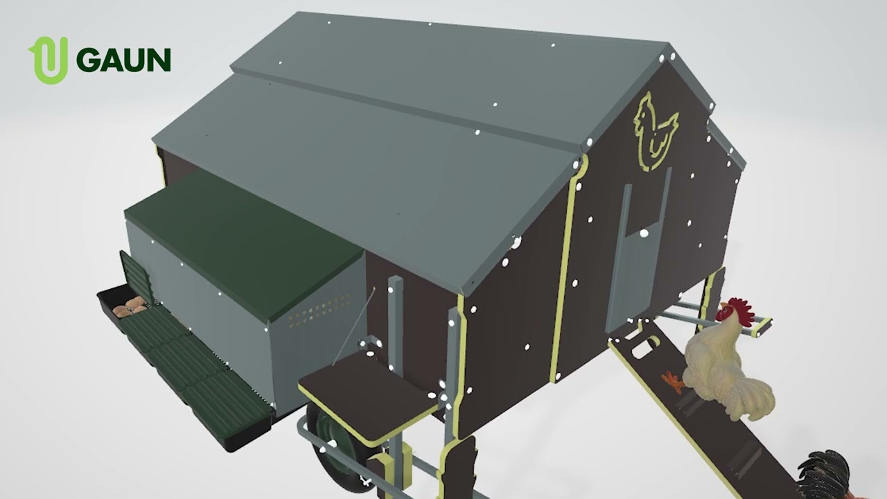 MOBILE CHICKEN HOUSE - 1.5 X 1.8 MT. 3D
