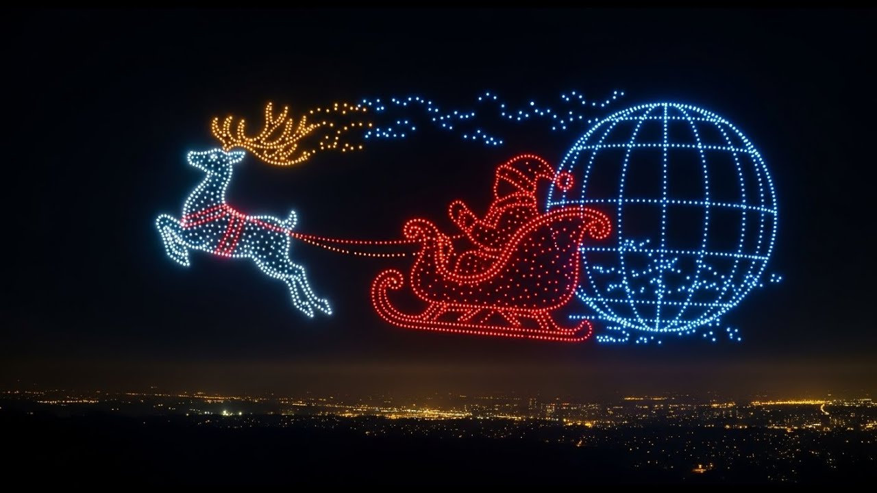 5,000 Drone Christmas Light Spectacle | Full Show with Fireworks