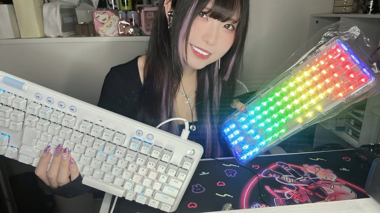 光るキーボードをひたすらタイピングする【コツコツクリア軸、カチカチ茶軸】