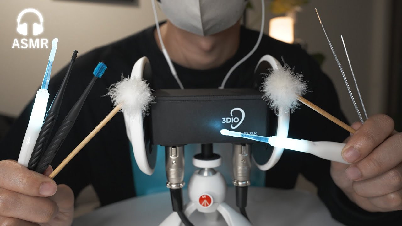 【ASMR】ぐっすり眠れる！いろんな種類の両耳耳かき🛏【SUB】Binaural ear cleaning ASMR