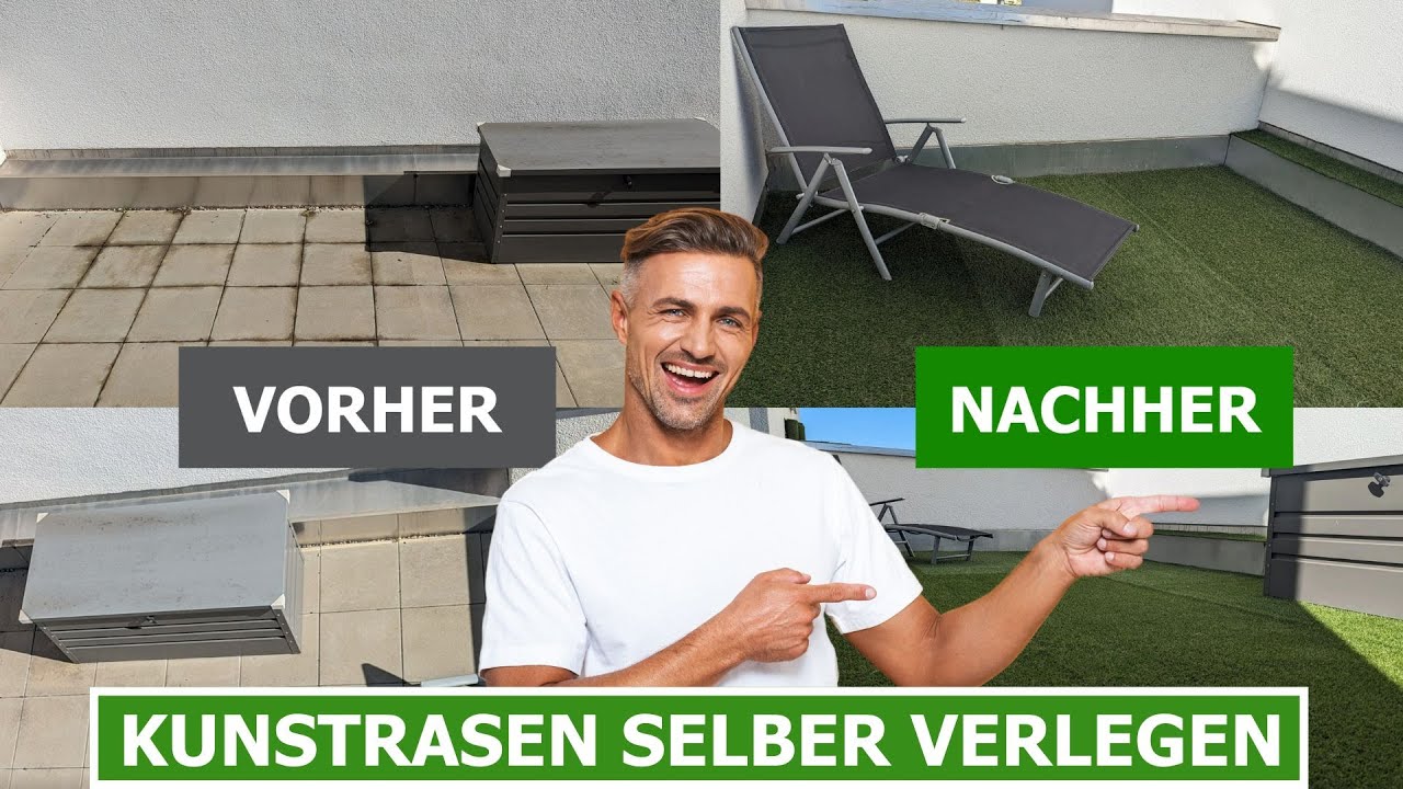 Kunstrasen auf Balkon selber verlegen (mein Test)