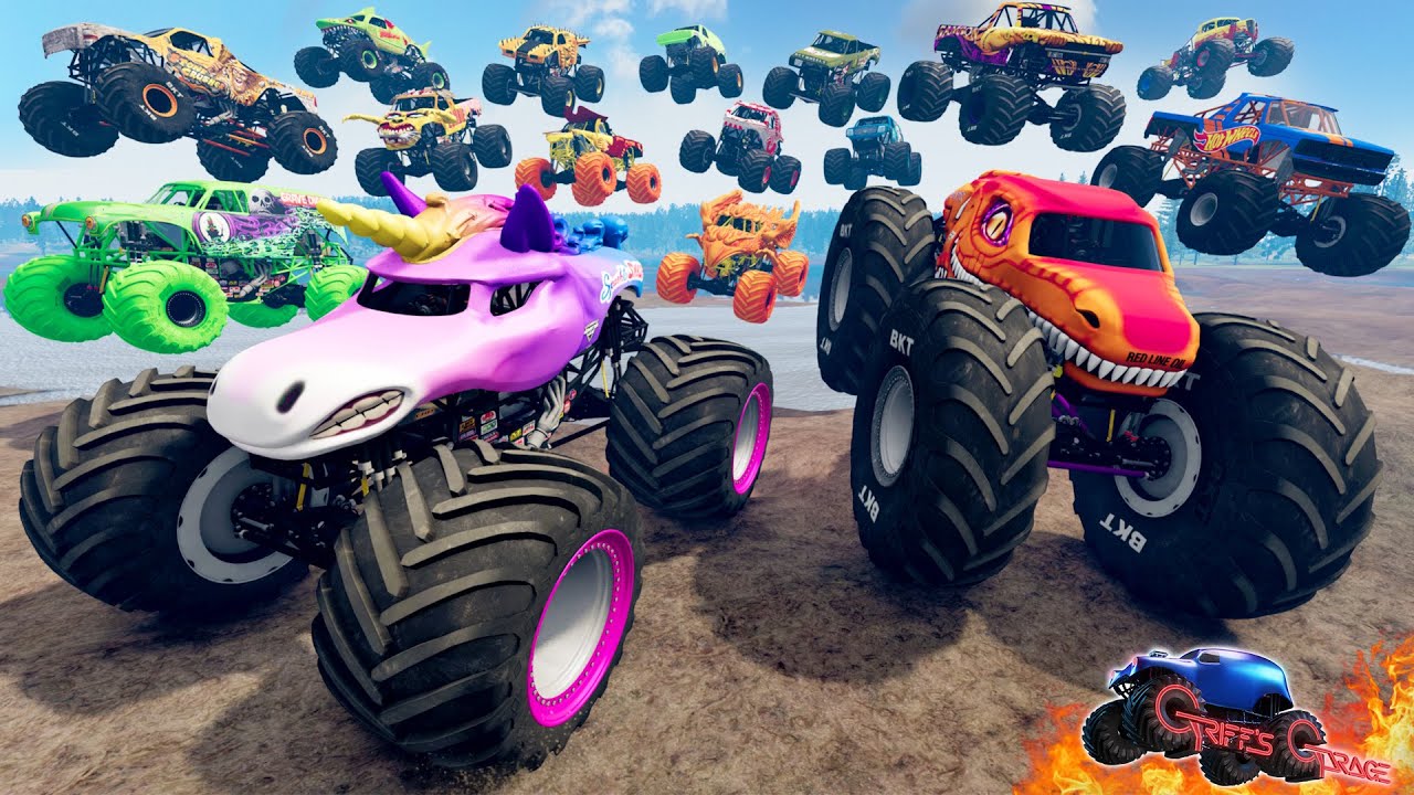 Monster Jam INSANE Monster Truck Mud Battle and Monster Truck Crashes #8 | BeamNG Drive Mods