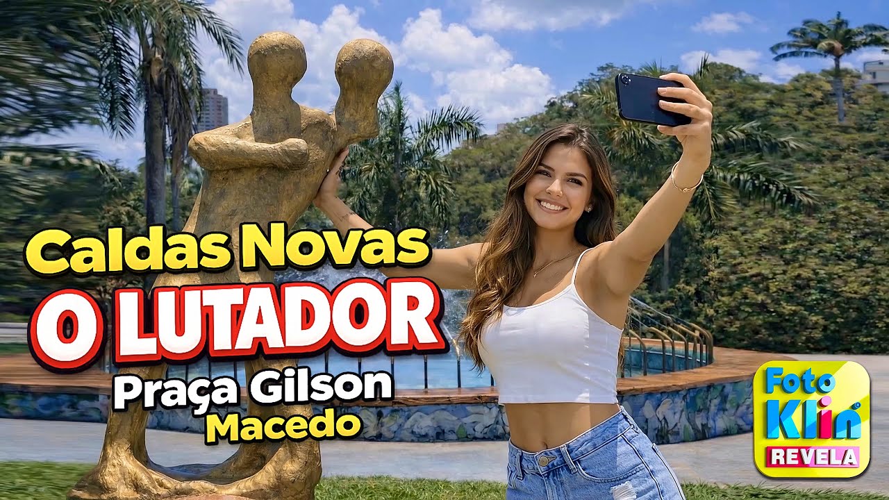 Passeio no Centro de Caldas Novas: A Fonte e a Escultura “O Lutador”