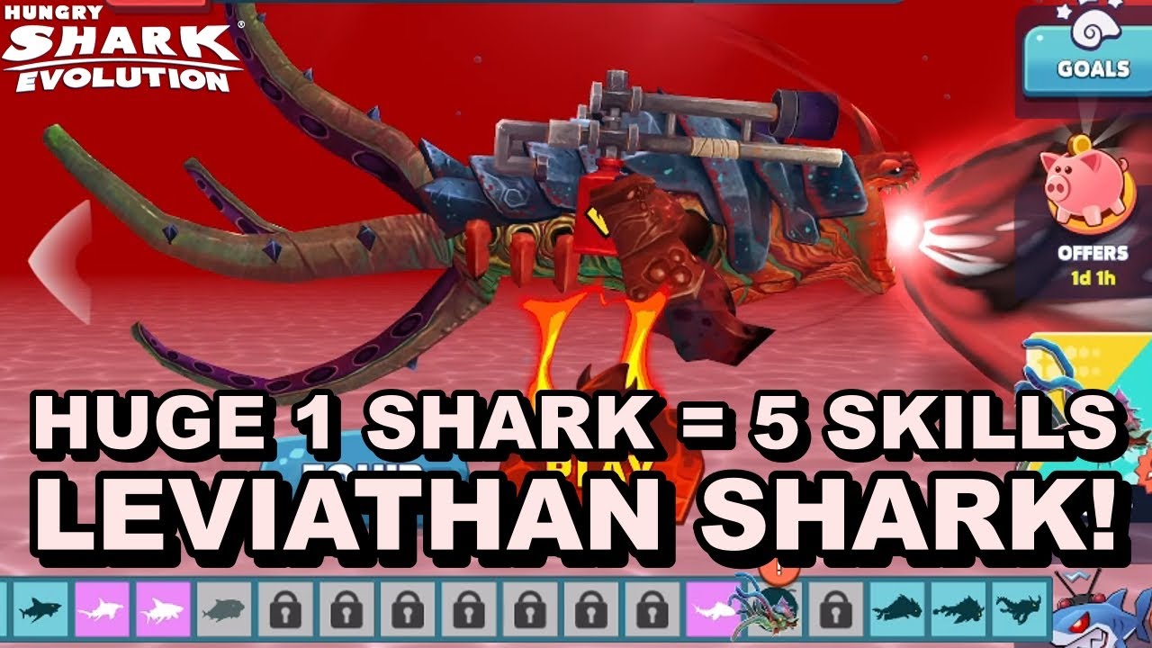 🔥 UNLOCKING the LEVIATHAN SHARK! 🦈 HUGE 5 SKILLS🥶 Full Gameplay & Abilities | Hungry Shark Evolution