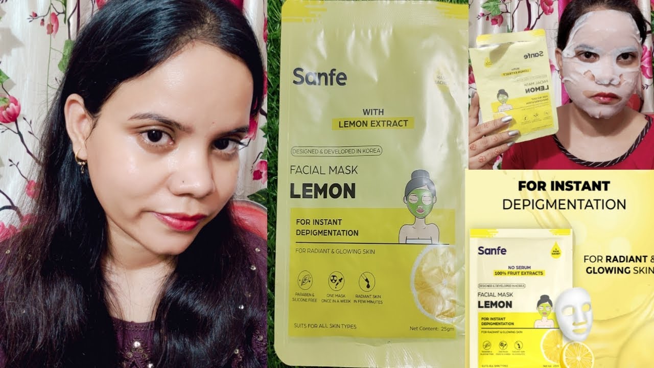 Sanfe sheet mask!Sanfe Lemon Extract Facial Mask For Instant Deepigmentation!For Honest Review