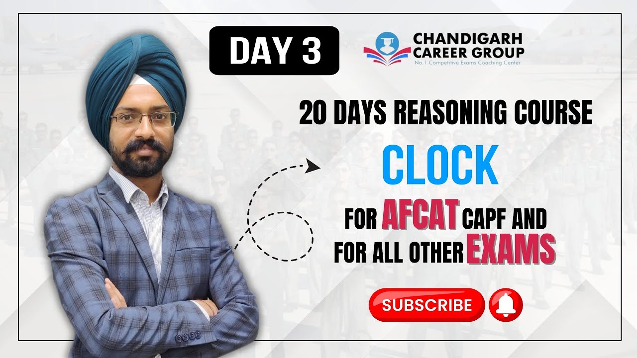 CLOCK ||Day 3|| AFCAT reasoning 20 days complete course || Sandeep Brar