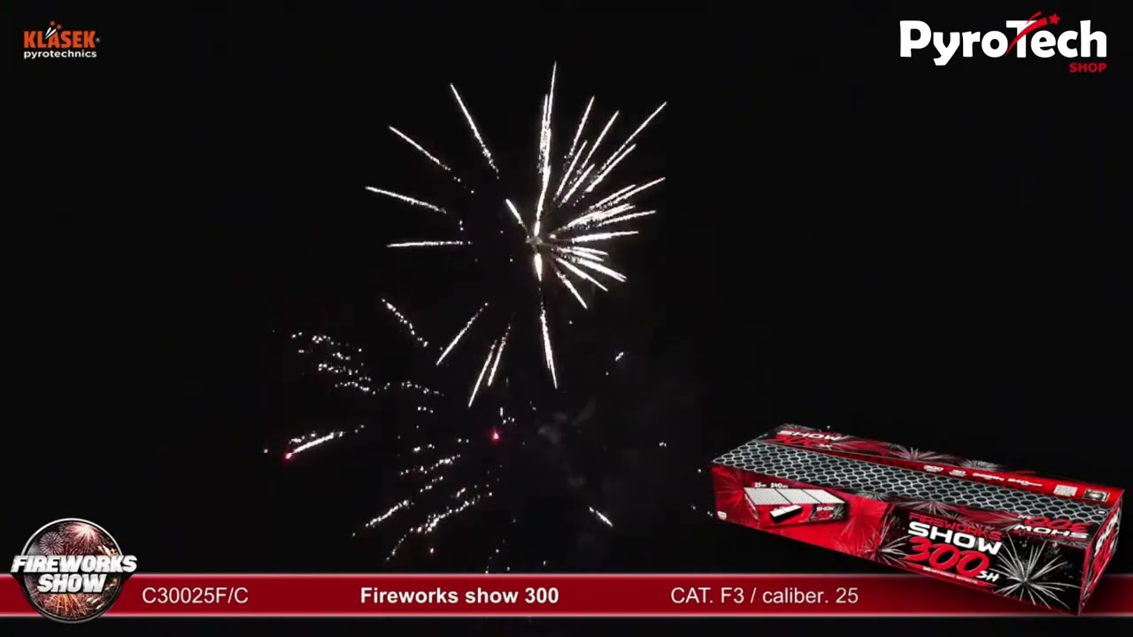POKAZ FAJERWERK&Oacute;W - FIREWORKS SHOW 300 - C30025F/C - KLASEK - 25mm - 300strz.
