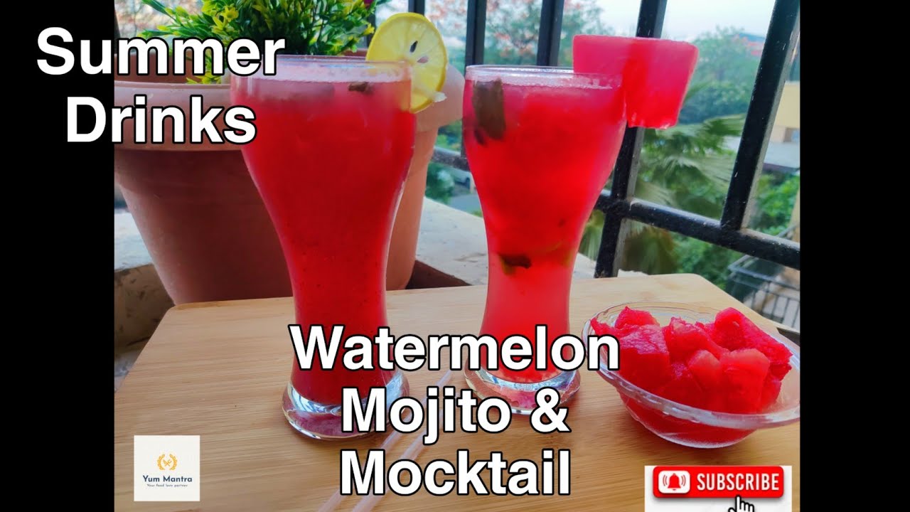 Watermelon Mojito | Watermelon Mocktail | Summer Drinks l Refreshing Home made Watermelon Splash |