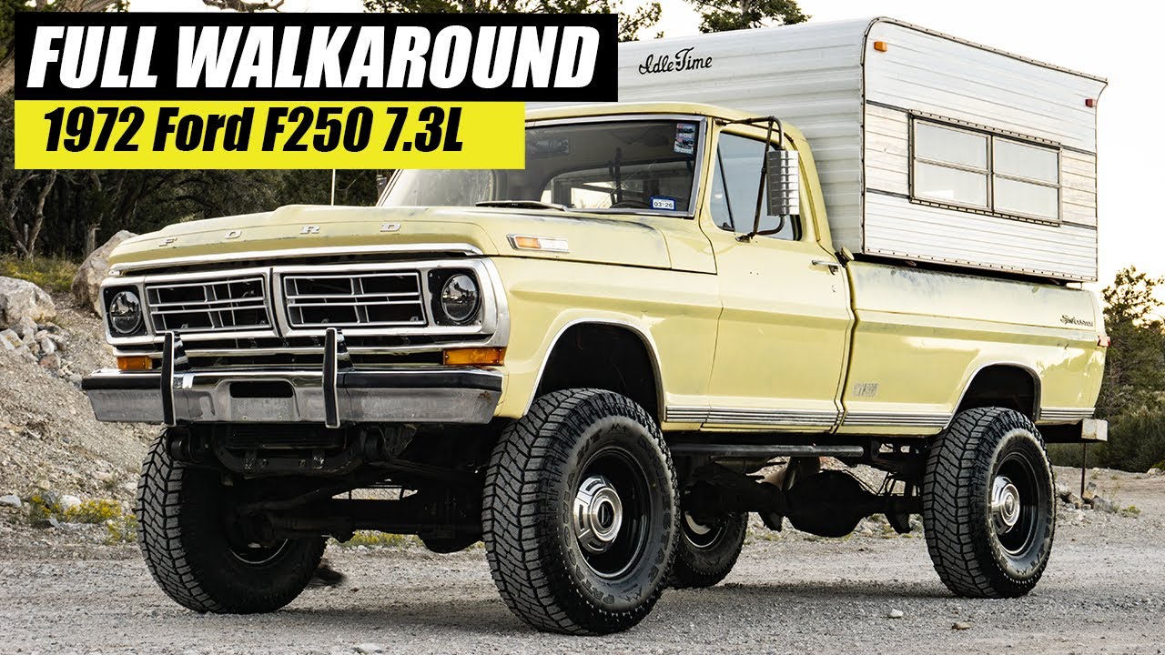 1972 Ford F250 Walkaround | 7.3, 4x4, Vintage Camper, Amazing Patina and More!