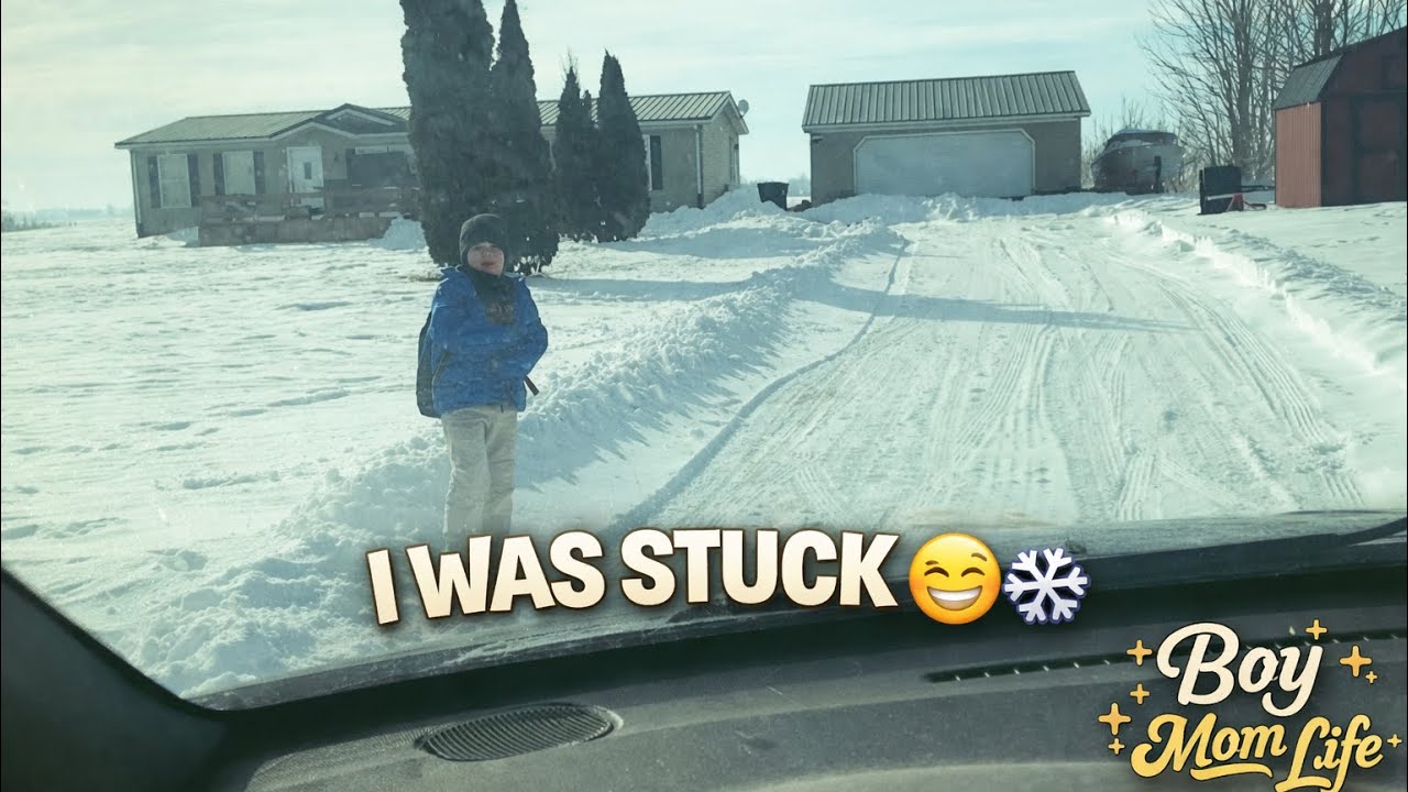 Got Stuck in the Driveway and My Kid Had to Save Me ❄️😅 | Boy Mom Life Daily Vlogs