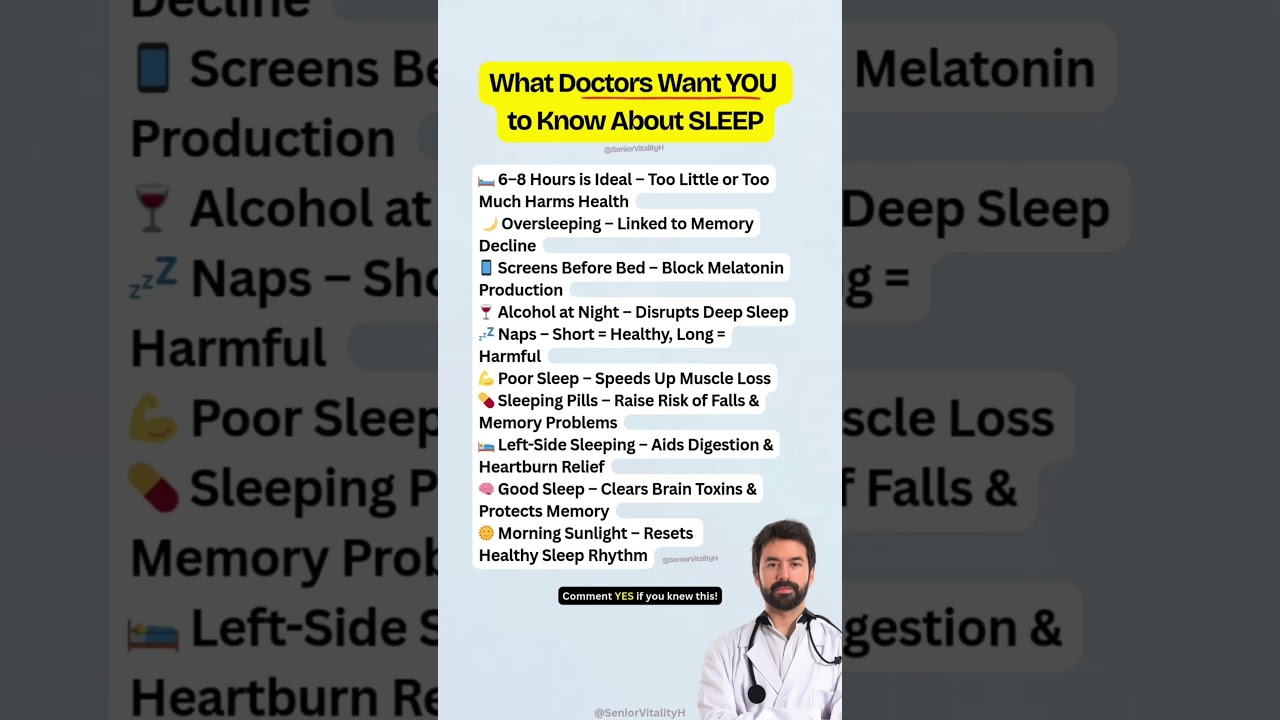 🛌 What Doctors Want You To Know About Sleep After 60