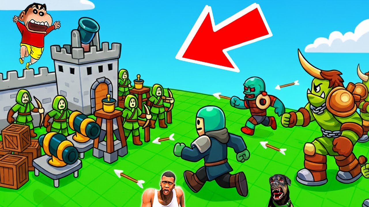 SHINCHAN PROTECT THE HIS CASTLE FROM ATTACK in ROBLOX with FRANKLIN & CHOP | DREAM SQUAD