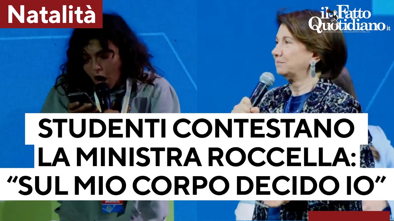Stati generali della natalità, studenti contestano la ministra Roccella: “Sul mio corpo decido io”