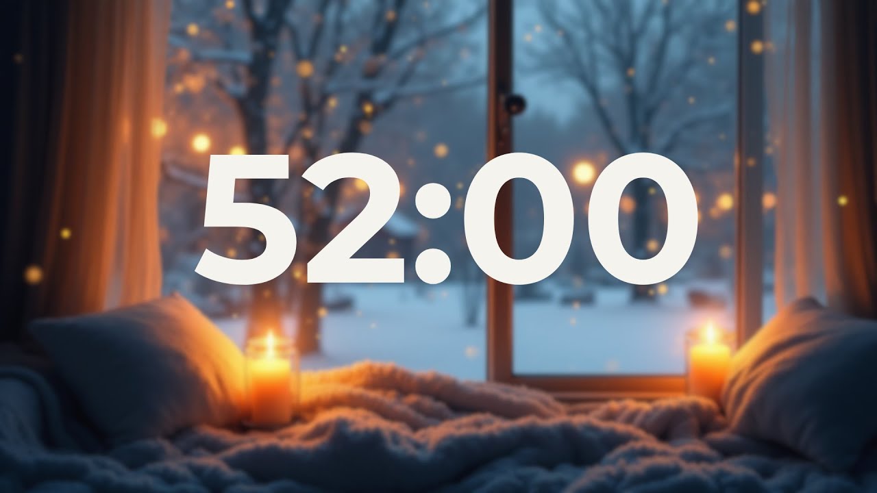 52 Minute Focus Timer (No Music, End Beep) ❄️ Snowy Ambience for 52/17 Rule