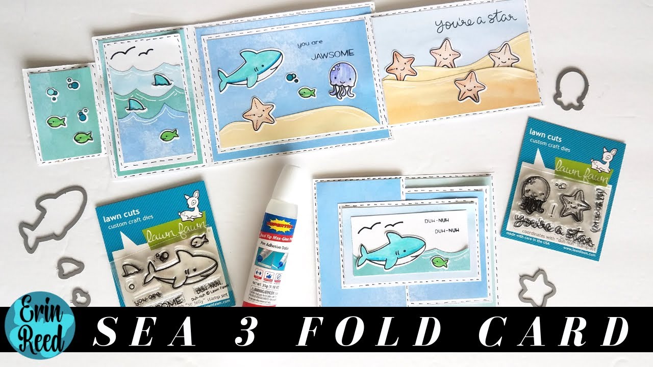 Under the Sea - 2 Fold Side Flip Flap Card - Save the Crafty YouTuber Video Hop **GIVEAWAY**
