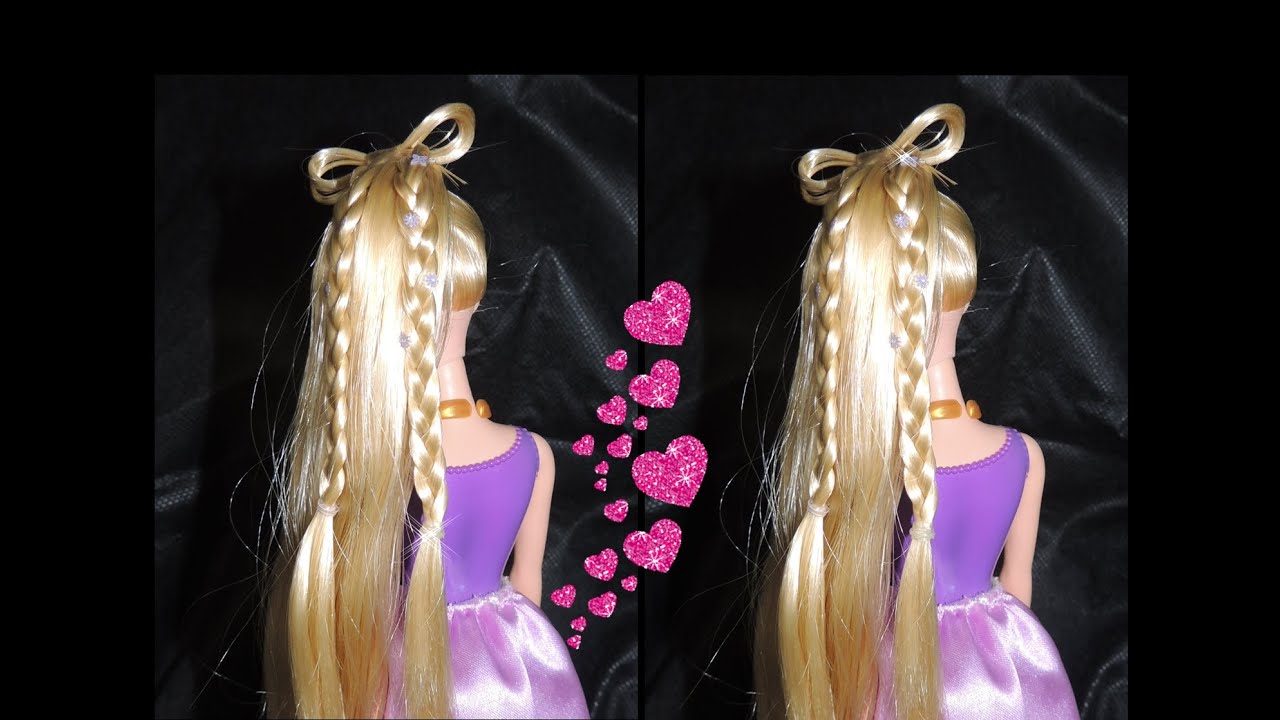 ❤Penteado Barbie Laço com Rabo de Cavalo Lateral