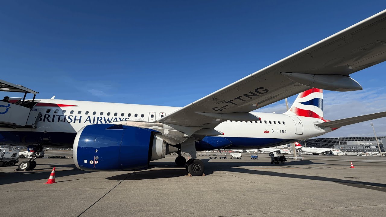 British Airways A320N (G-TTNG) Take off at Flughafen Zürich Runway 28