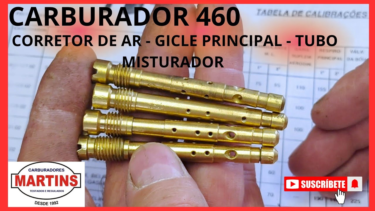Carburador 460/ Giclagem como trocar?/ Corretor de ar - Gicle principal - tubo misturador/ Economia