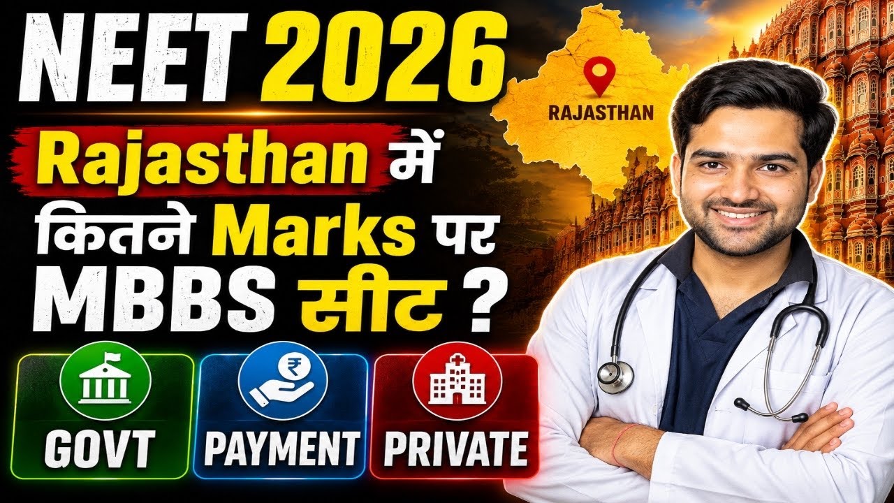 NEET 2026 | Rajasthan State Quota Cutoffs | Govt, Payment, Private Seat | Category Wise Cutoffs