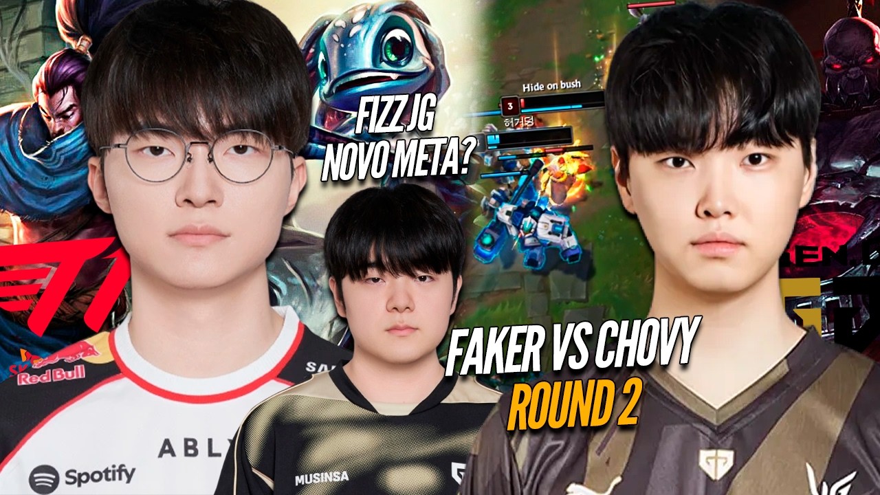T1 FAKER vs GENG CHOVY e CANYON de FIZZ JG, ROUND 2 - QUANDO OS MELHORES MID DUELAM