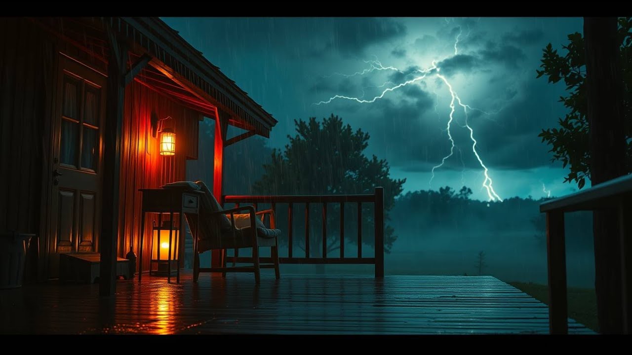 Rainstorm Therapy | Relaxing Rain and Thunder from the Porch Ambience
