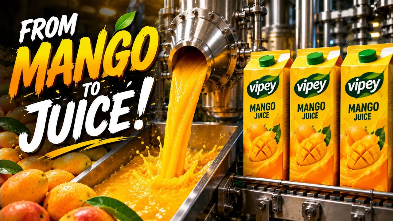 Mango Juice Factory Process | From Mango to Juice Pack