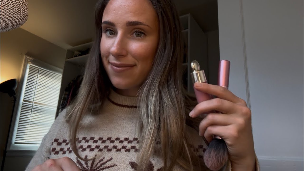 ASMR GRWM for Work (makeup sounds, whisper rambles, tingly tapping) 