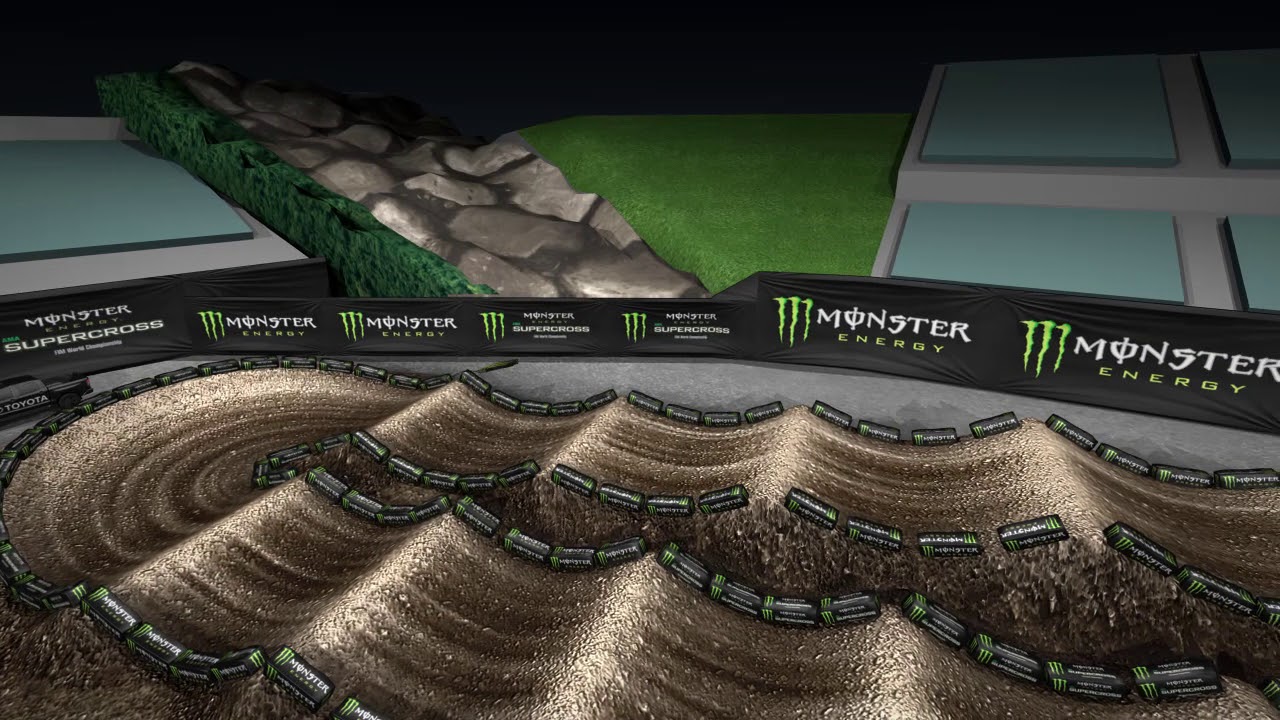 Monster Energy Supercross: 2018 Anaheim 1 Animated Track Map