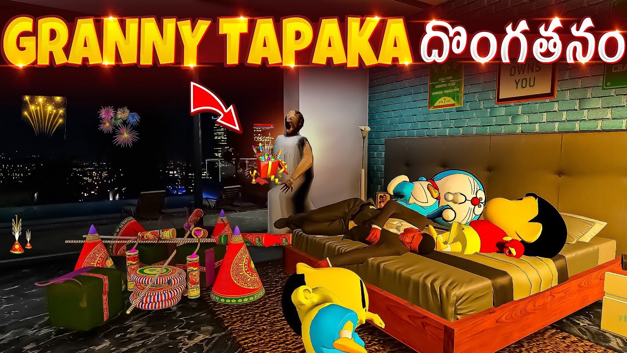Granny Stealing Shinchan Diwali Crackers🧨  MidNight🌃 || Pinchan Doraemon Stunt Ramp Challenege😢