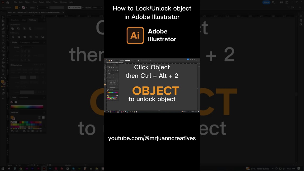 how to Lock and unlock object in Adobe Illustrator - adobe illustrator tutorial