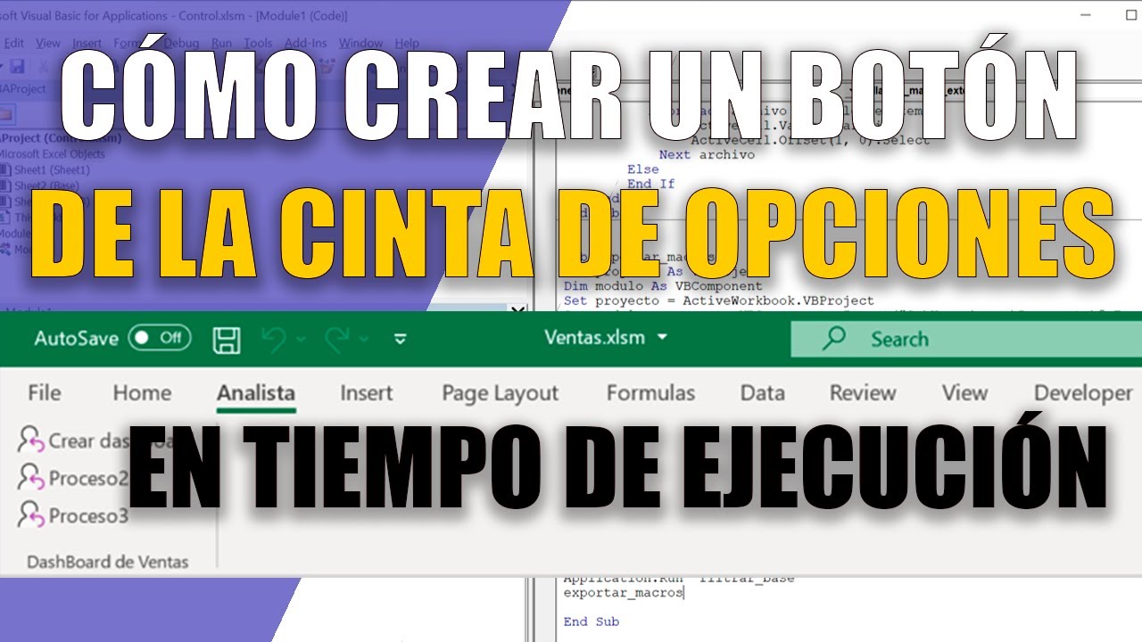 Cómo crear un botón en la cinta de opciones en Tiempo de ejecución