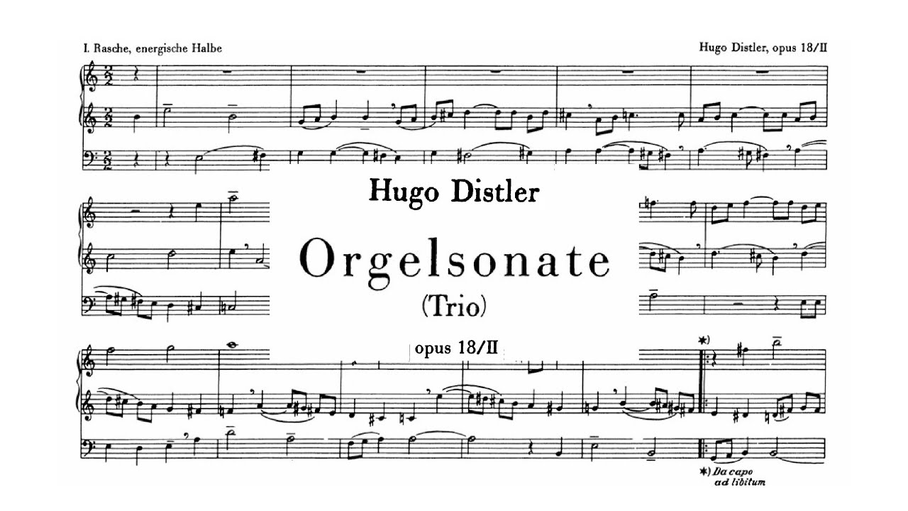 Hugo Distler - Orgelsonate op. 18, Nr. 2