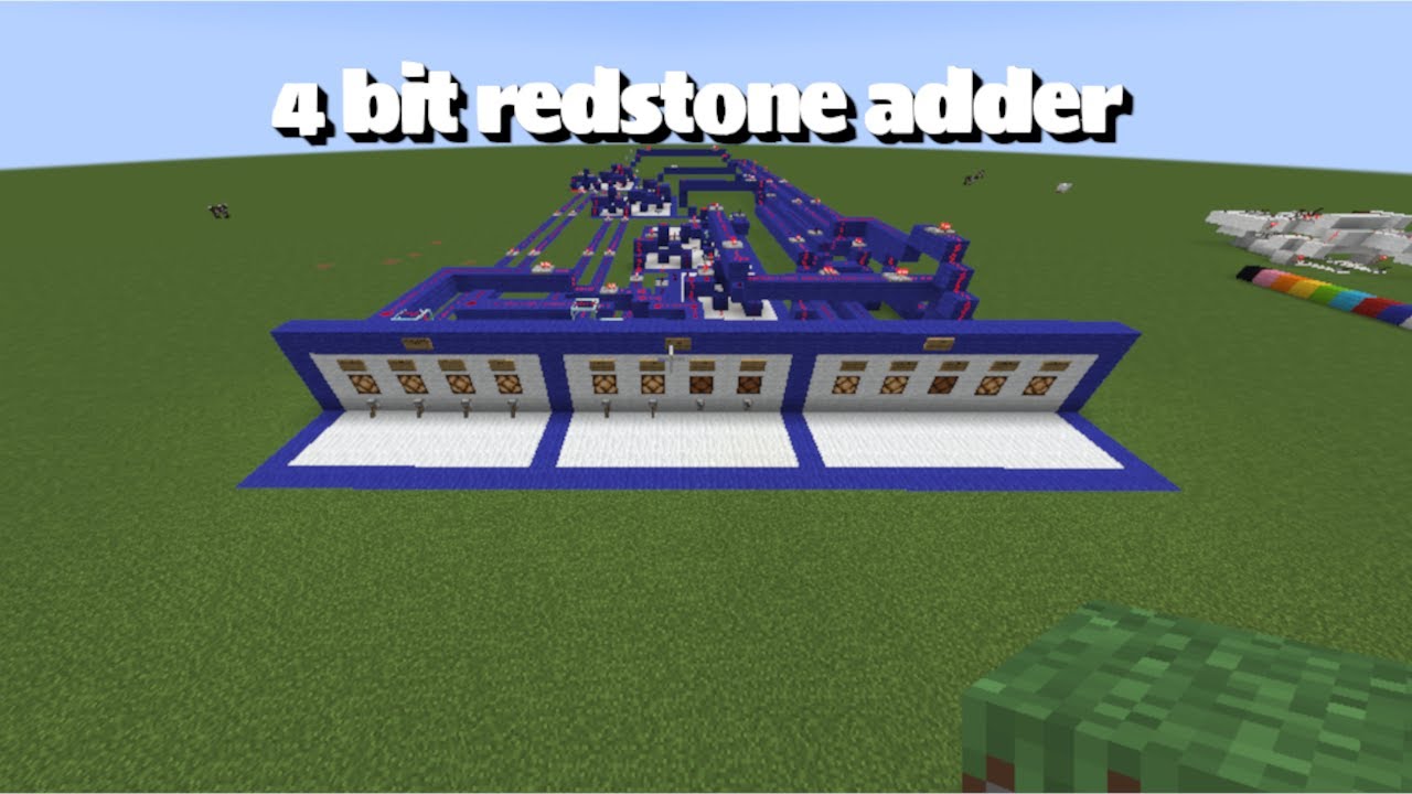 Redstone 4-bit adder in minecraft #redstone #minecraft