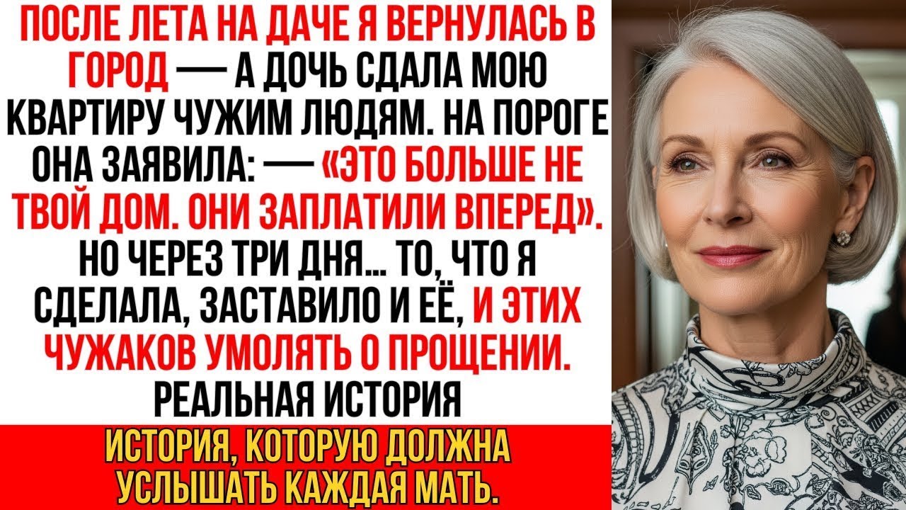 Провела лето на даче, вернулась… а дочь уже успела сдать мою квартиру чужим людям!