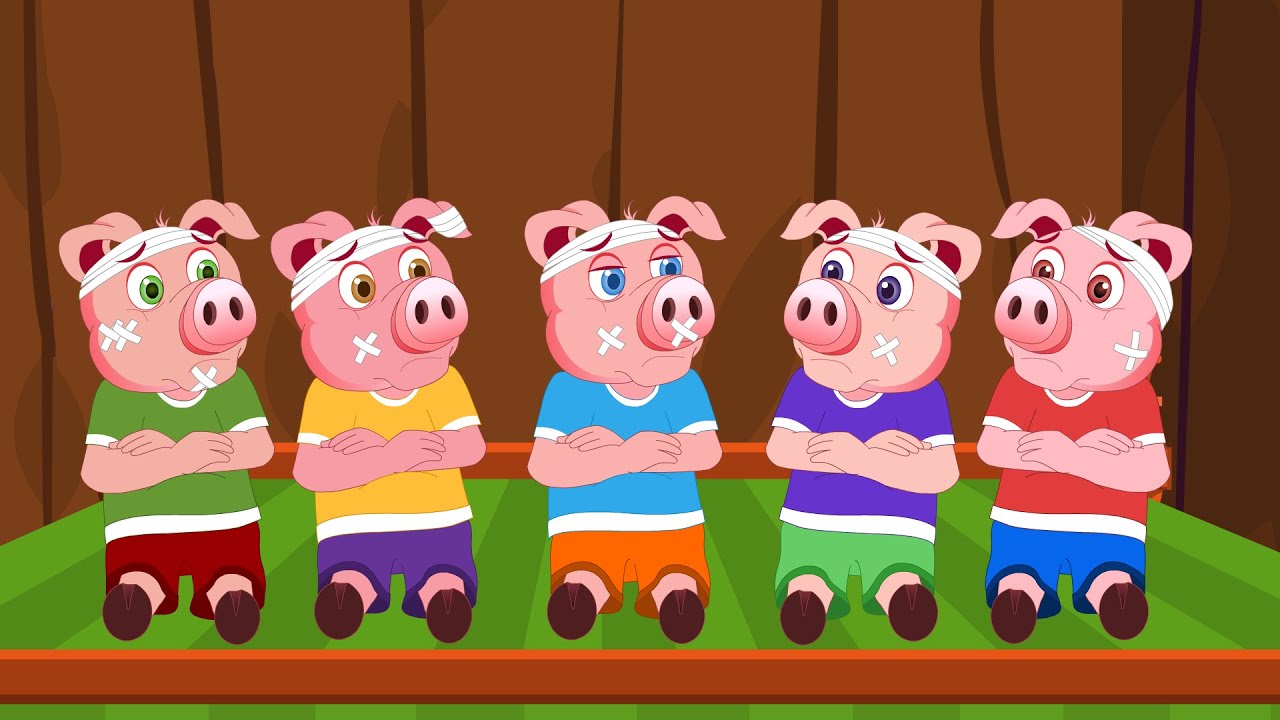 five little piggies jumping on the bed | nursery rhymes | kids songs | baby videos