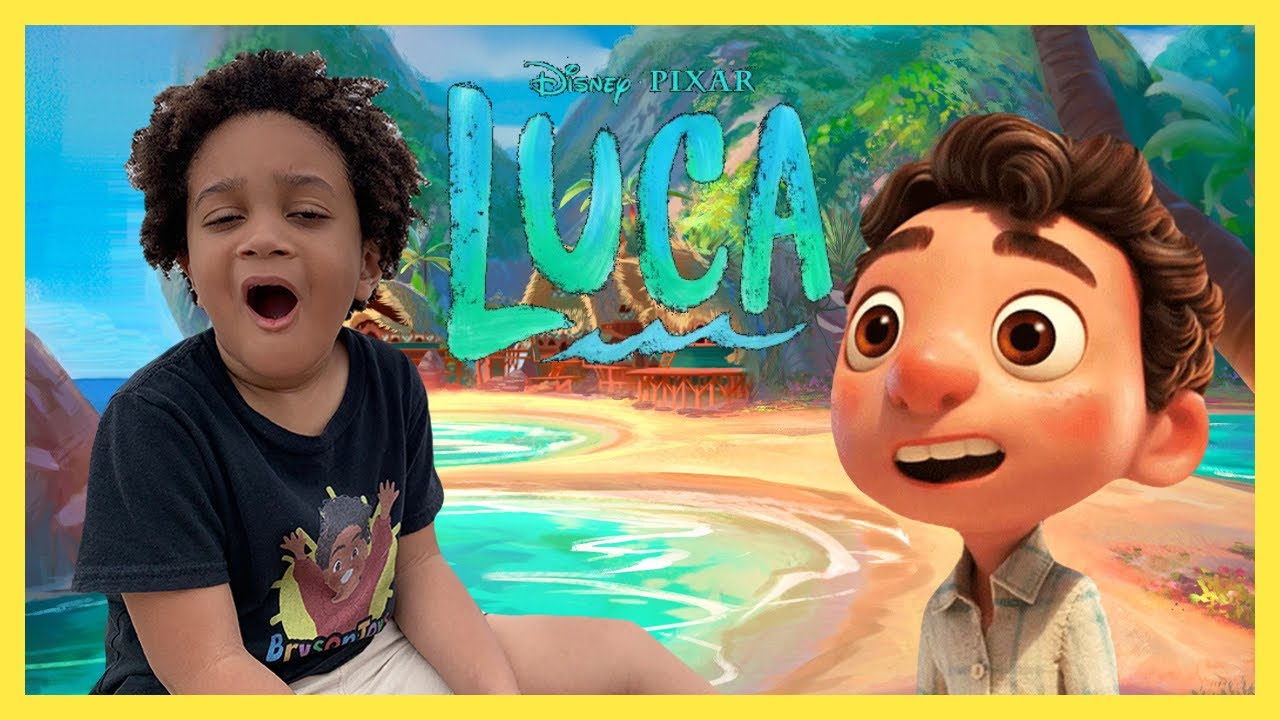 Disney Pixar’s Luca The Movie. Playing with Luca Toys at the Beach. Bryson finds a SEA MONSTER!