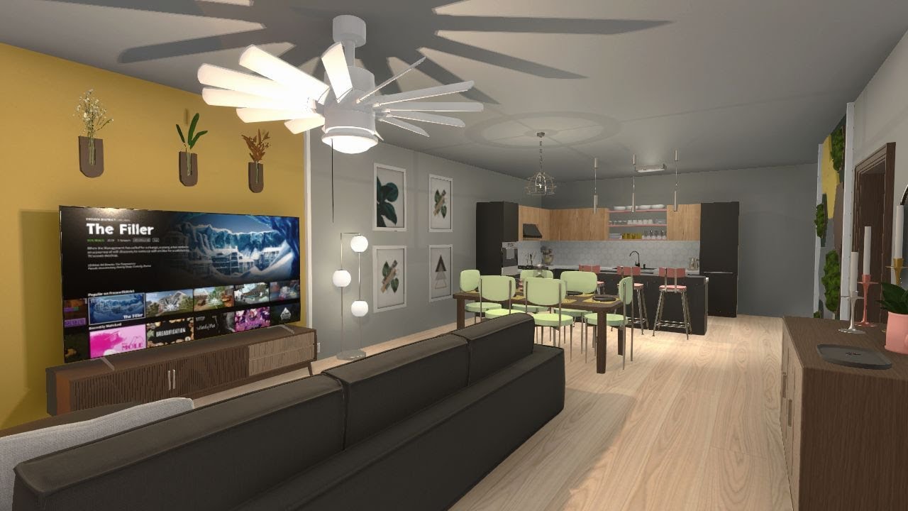 House Flipper Compact Dining Venue - Retro, Yet Modern Two Bedroom Home