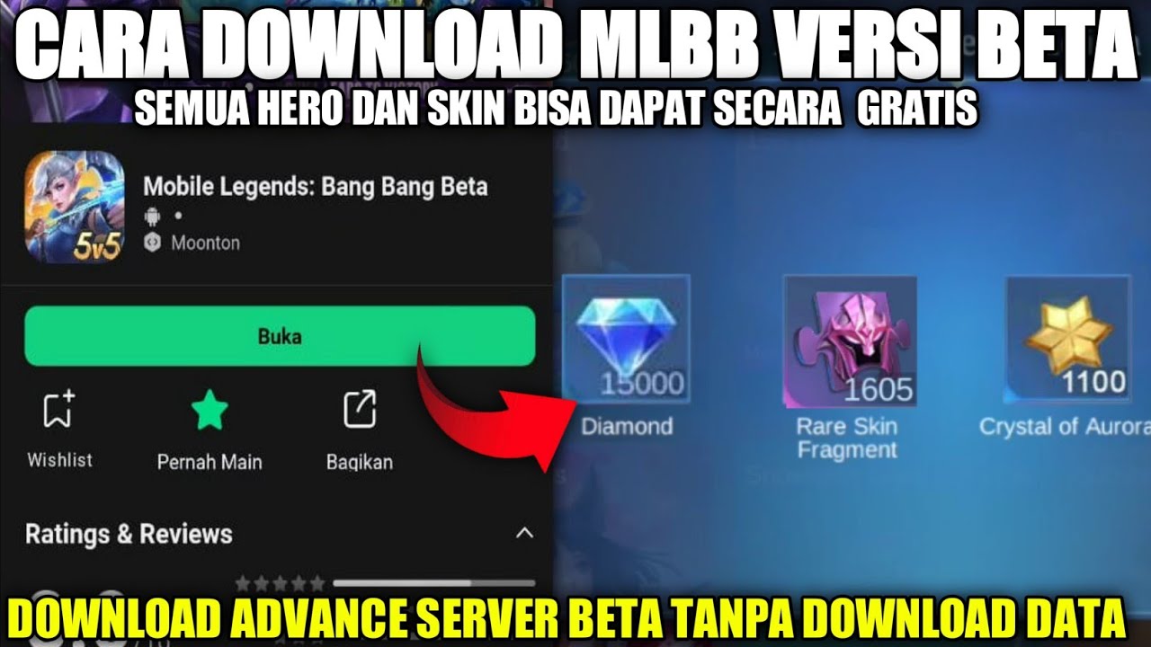 SKIN OR DIAMOND GRATIS!! UNDANGAN DARI ADVANCE SERVER MLBB 2024 | CARA DOWNLOAD MOBILE LEGENDS BETA