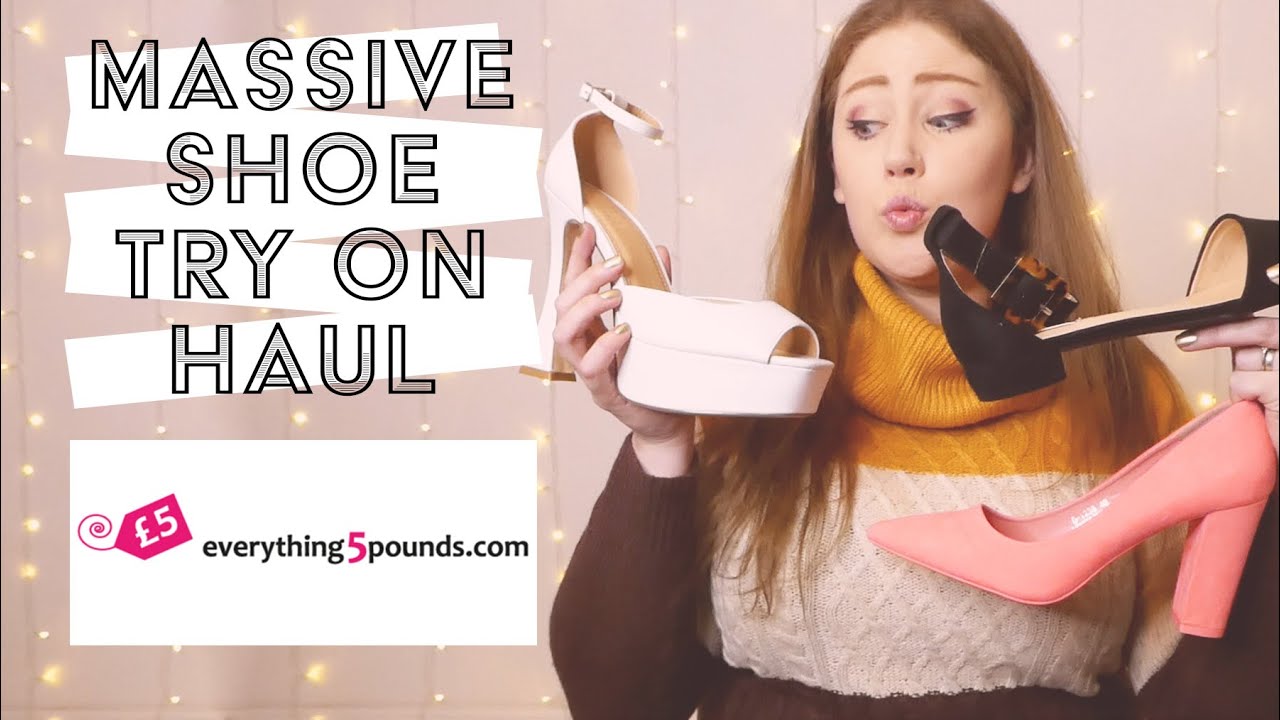 HUGE EVERYTHING5POUNDS SHOE HAUL | SHOE TRY ON HAUL | FLAT SHOES & HEELS