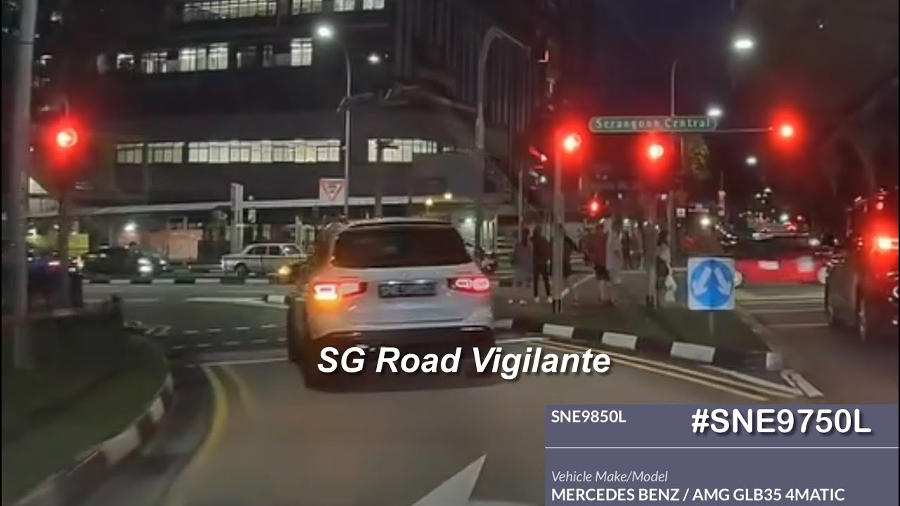 3sep2025 #SNE9850L mercedes glb35 fail to conform to red light signal & using bus lane