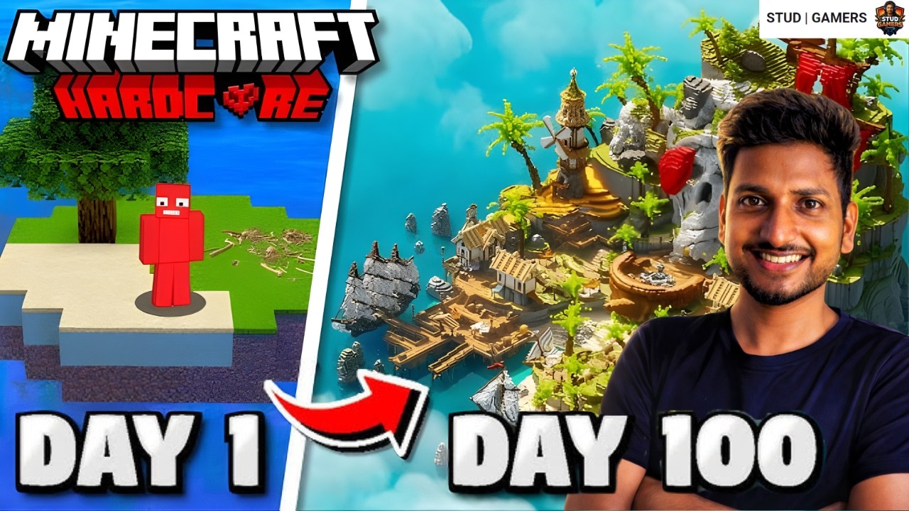 Noob Starts Minecraft Hardcore 😱 – How Many Nights Can I Survive?!