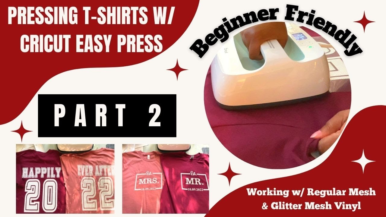 Part 2 | Newlywed T-shirts w/ Mesh Vinyl | Using Cricut Easy Press