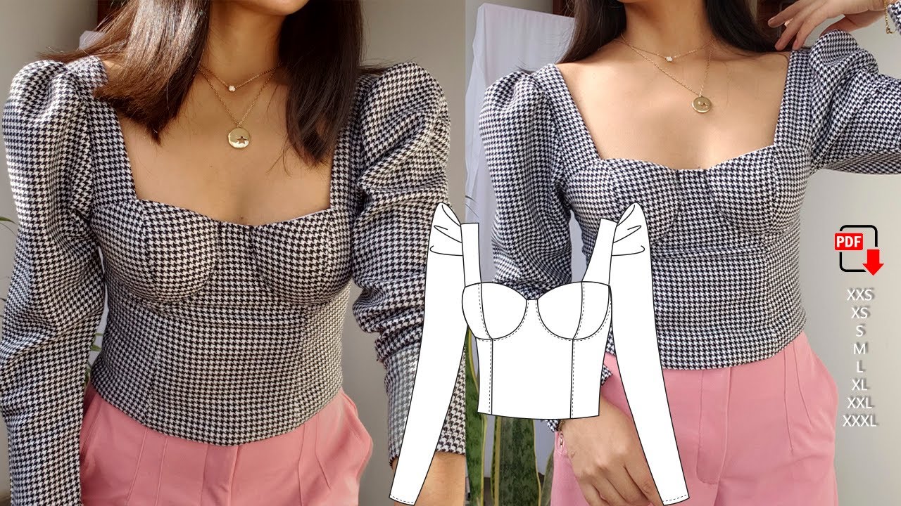 PARTE 2 - CASE TO MAKE CORSET TOP WITH PUFF SLEEVES - bustier con maga abullonada