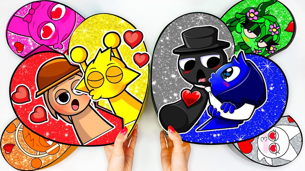 💖Paper DIY💖 Incredibox COUPLE Love SPRUNKI BLIND BOX Unboxing | How To Make Blind Bag | Sweet ASMR
