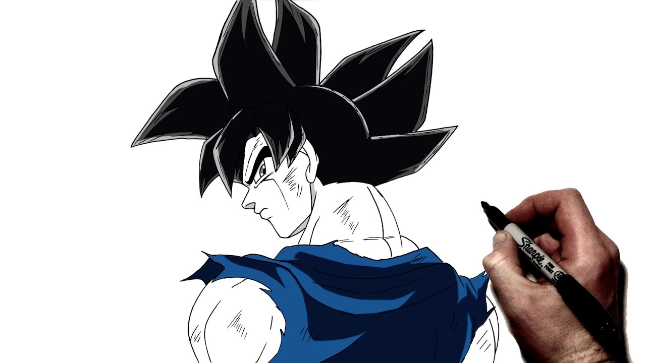 Как нарисовать Гоку (Ультра инстинкт) | Пошаговое руководство | Dragon Ball