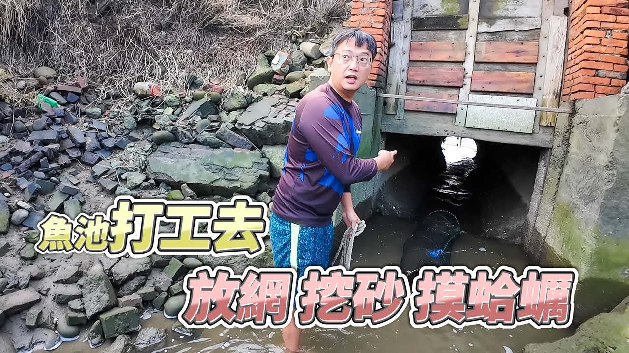 【台客去釣魚】魚池打工換蛤蠣！老蟹的蛤蠣池終於快要收成了！ feat.老蟹的生活日常