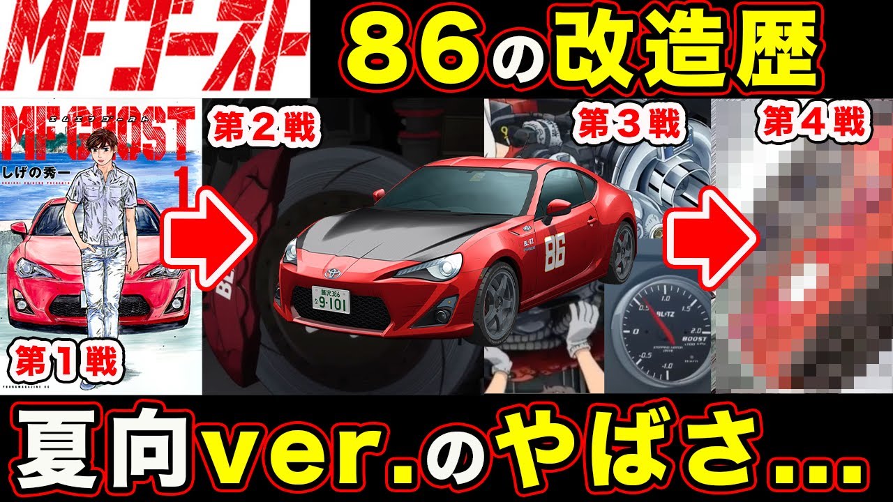 【MFゴースト】エイトシックス（GT86）の進化の全貌。ターボプロジェクトから最終戦までのチューニング・”片桐夏向”Ver改造仕様・完成形まとめ【season３】【第４戦・第５戦】【公道最速理論】