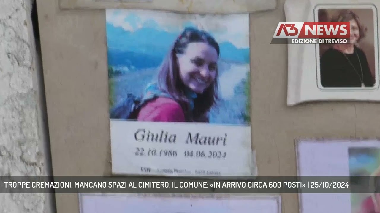 TROPPE CREMAZIONI, MANCANO SPAZI AL CIMITERO. IL COMUNE: «IN ARRIVO CIRCA 600 POSTI» | 25/10/2024