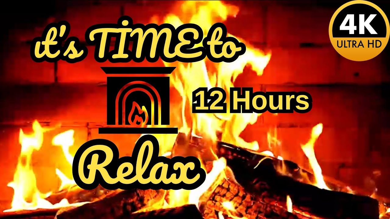 RELAXİNG FİREPLACE 12 HOURS 4K.peaceful, soul-warming image. #relaxingmusic #meditasyon #shortvideo